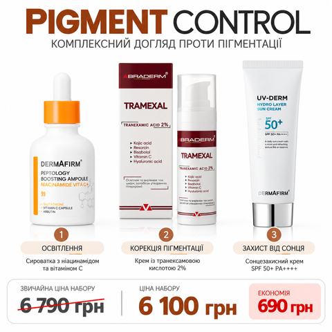 Набір проти пігментації PIGMENT CONTROL &mdash; BRADERM + DermaFirm, 3 засоби 788900 фото